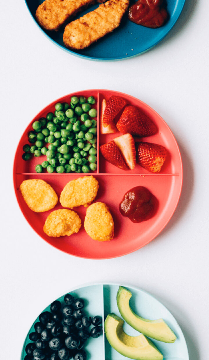 healthy plates of kid food