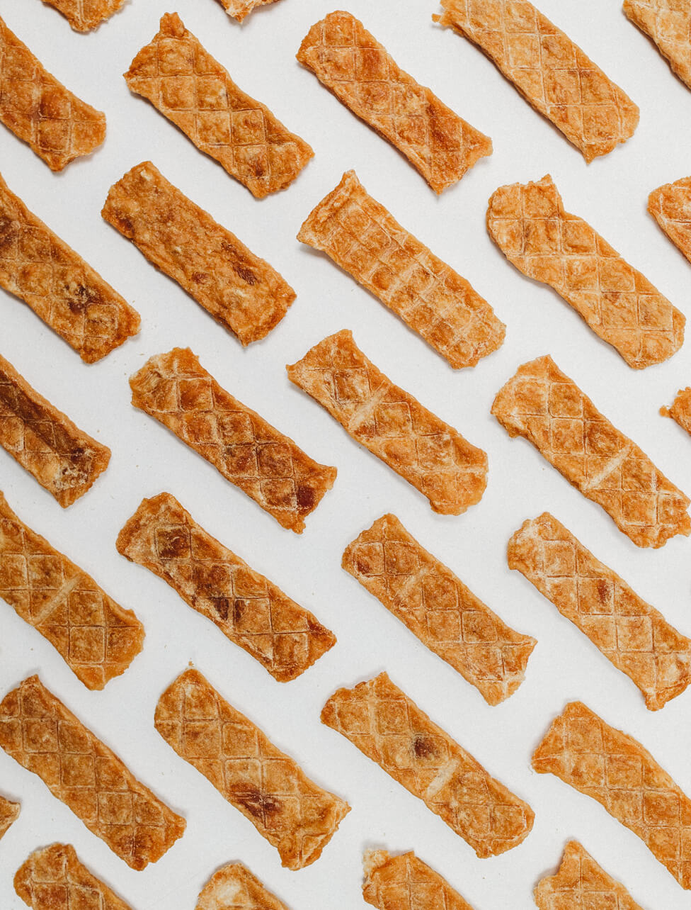custom photo of chicken jerky strips in a grid pattern