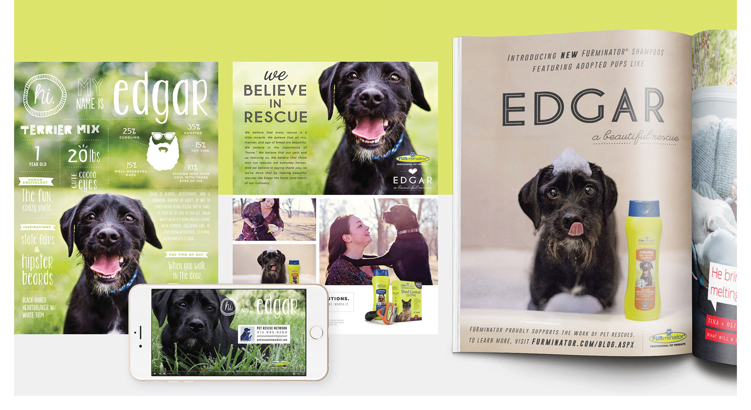 FURminator dog rescue ad and marketing
